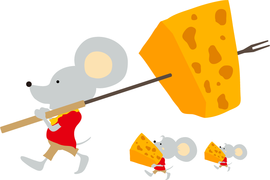 チーズと三匹のねずみ 01 年賀状イラスト無料 年賀状スープ 2020