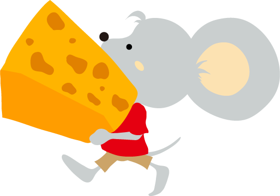 チーズを運ぶ灰色のねずみ 03 年賀状イラスト無料 年賀状スープ
