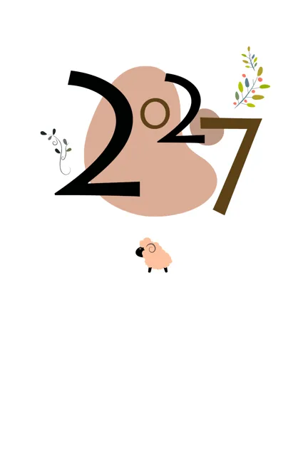 年賀状 2027 無料 | テンプレート・登録不要・かわいい [C003-02] | 年賀状スープ