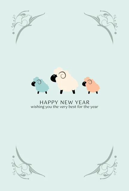 年賀状 2027 無料 | テンプレート・登録不要・かわいい [C006-01] | 年賀状スープ