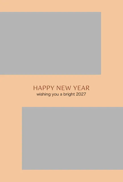 年賀状 2027 無料 | テンプレート・登録不要・写真 [P009-01] | 年賀状スープ