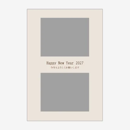 年賀状 2027 無料 | テンプレート・登録不要・写真 [P011] | 年賀状スープ