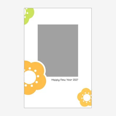 年賀状 写真 無料 | かわいい・テンプレート・2027・登録不要 [PTC013] | 年賀状スープ