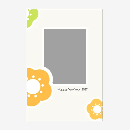 年賀状 写真 無料 | かわいい・テンプレート・2027・登録不要 [PTC014] | 年賀状スープ