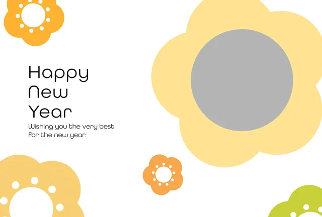 年賀状 写真 無料 | かわいい・テンプレート・2027・登録不要 [PTC016-01] | 年賀状スープ