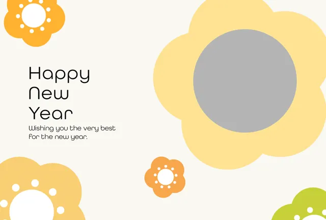 年賀状 写真 無料 | かわいい・テンプレート・2027・登録不要 [PTC017-01] | 年賀状スープ