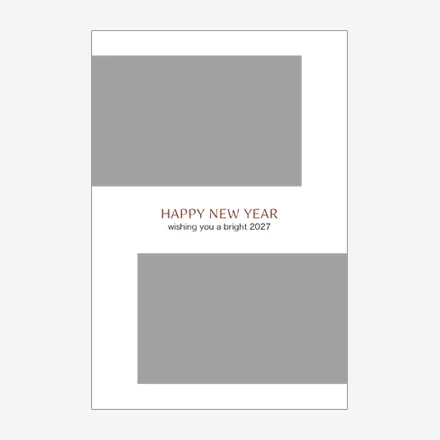 年賀状 写真 無料 | シンプル・テンプレート・2027・登録不要 [PTS005] | 年賀状スープ
