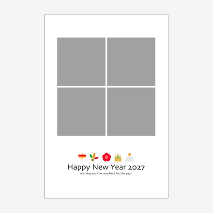 年賀状 写真 無料 | おしゃれ・テンプレート・2027・登録不要 [PTSTY005] | 年賀状スープ