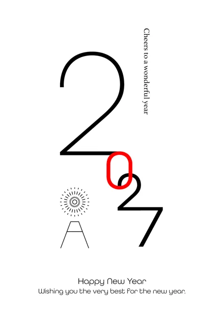 年賀状 2027 無料 | テンプレート・登録不要・おしゃれ [S013-01] | 年賀状スープ