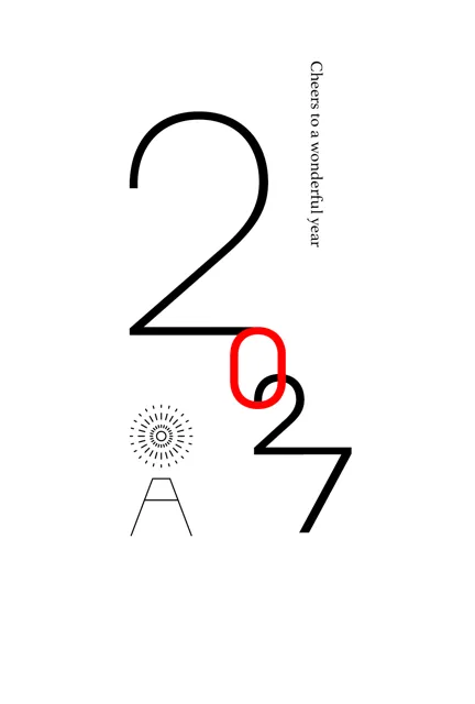 年賀状 2027 無料 | テンプレート・登録不要・おしゃれ [S013-02] | 年賀状スープ