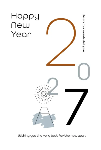 年賀状 2027 無料 | テンプレート・登録不要・おしゃれ [S015-01] | 年賀状スープ