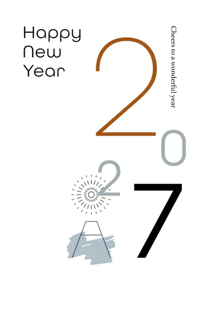 年賀状 2027 無料 | テンプレート・登録不要・おしゃれ [S015-02] | 年賀状スープ