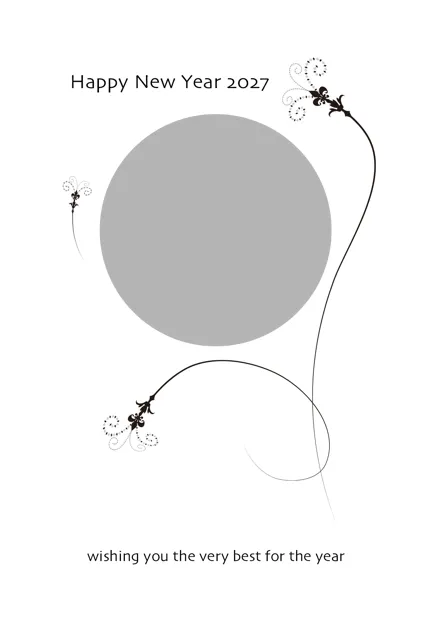 年賀状 写真 無料 | おしゃれ・テンプレート・2027・登録不要 [PTSTY010-01] | 年賀状スープ